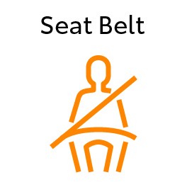 נורית האזהרה של חגורת הבטיחות מצביעה על כך שאחד הנוסעים אינו חגור, יש לוודא שכל הנוסעים חגורים.